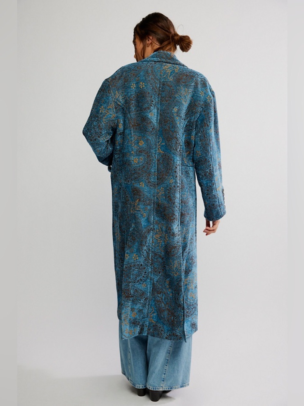 Free People Micah Duster Jacket in Blue Size S - Picture 3 of 16